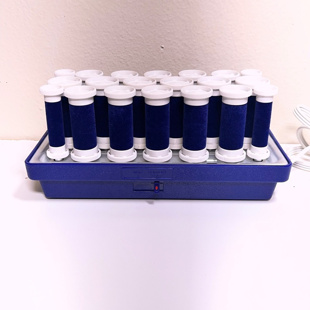 Clairol K-40 Aqua-Curl Steam Hairsetter Blue 20 Velvety Rollers Vintage 1992 - Picture 16 of 16